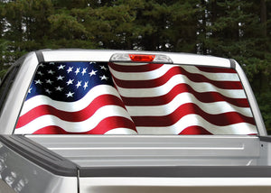 Waving American Flag Rear Window Graphic | Miller Graphics