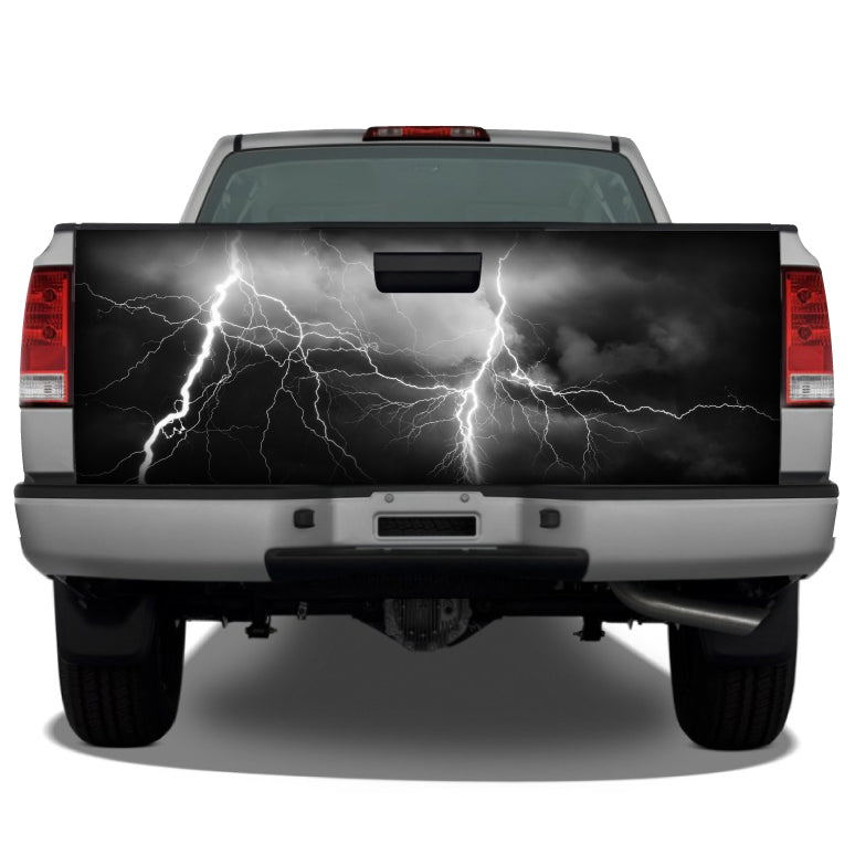 Lightning Storm Black Sky Tailgate Wrap | Miller Graphics