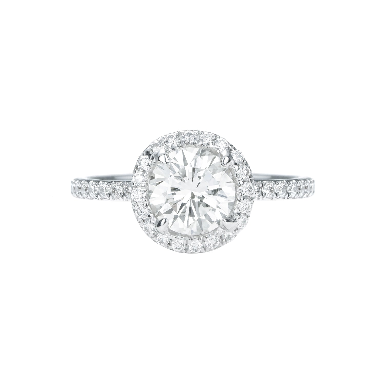 18k White Gold Round Brilliant Diamond Ring