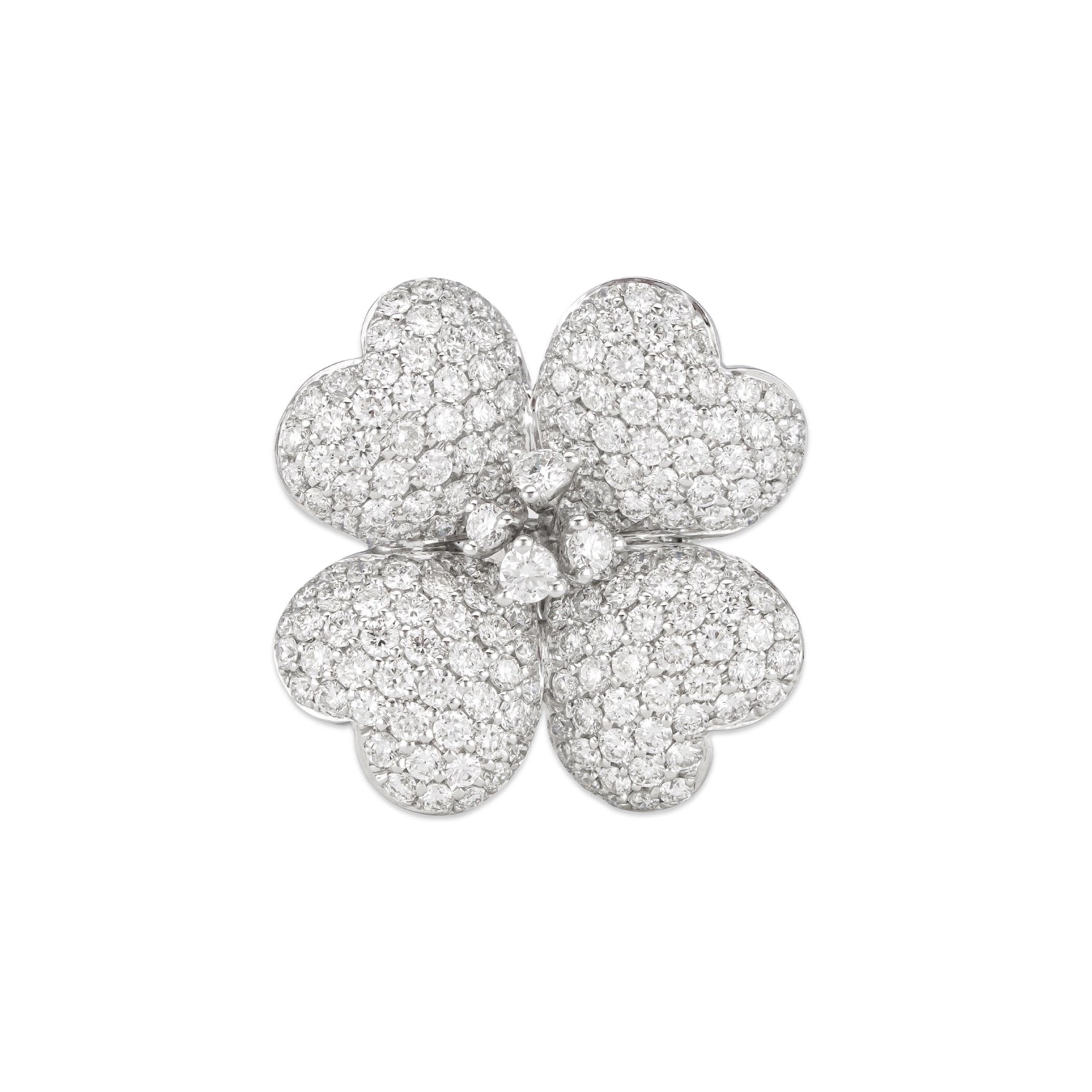 18k White Gold Diamond Flower Ring