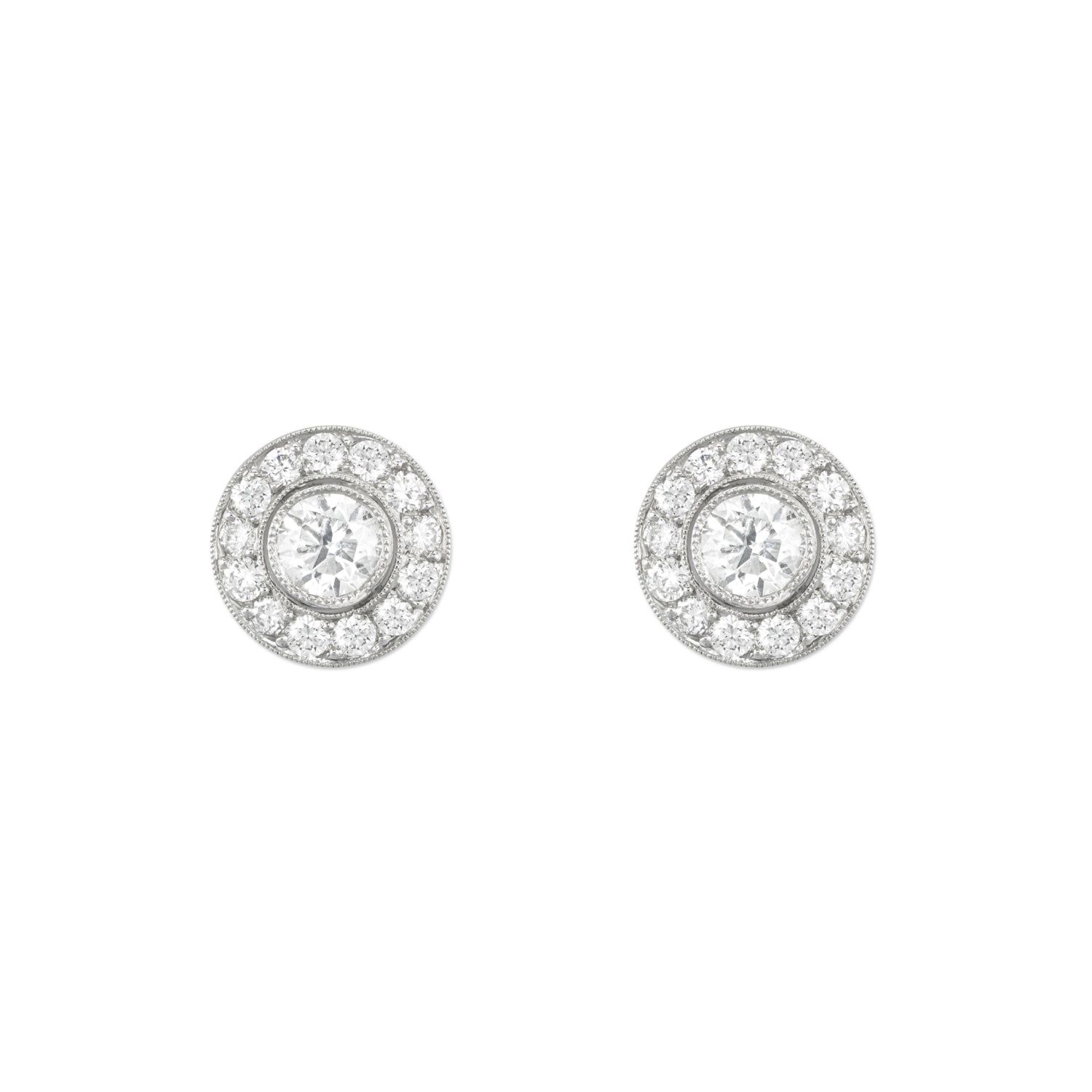 Estate Bullseye Diamond Studs