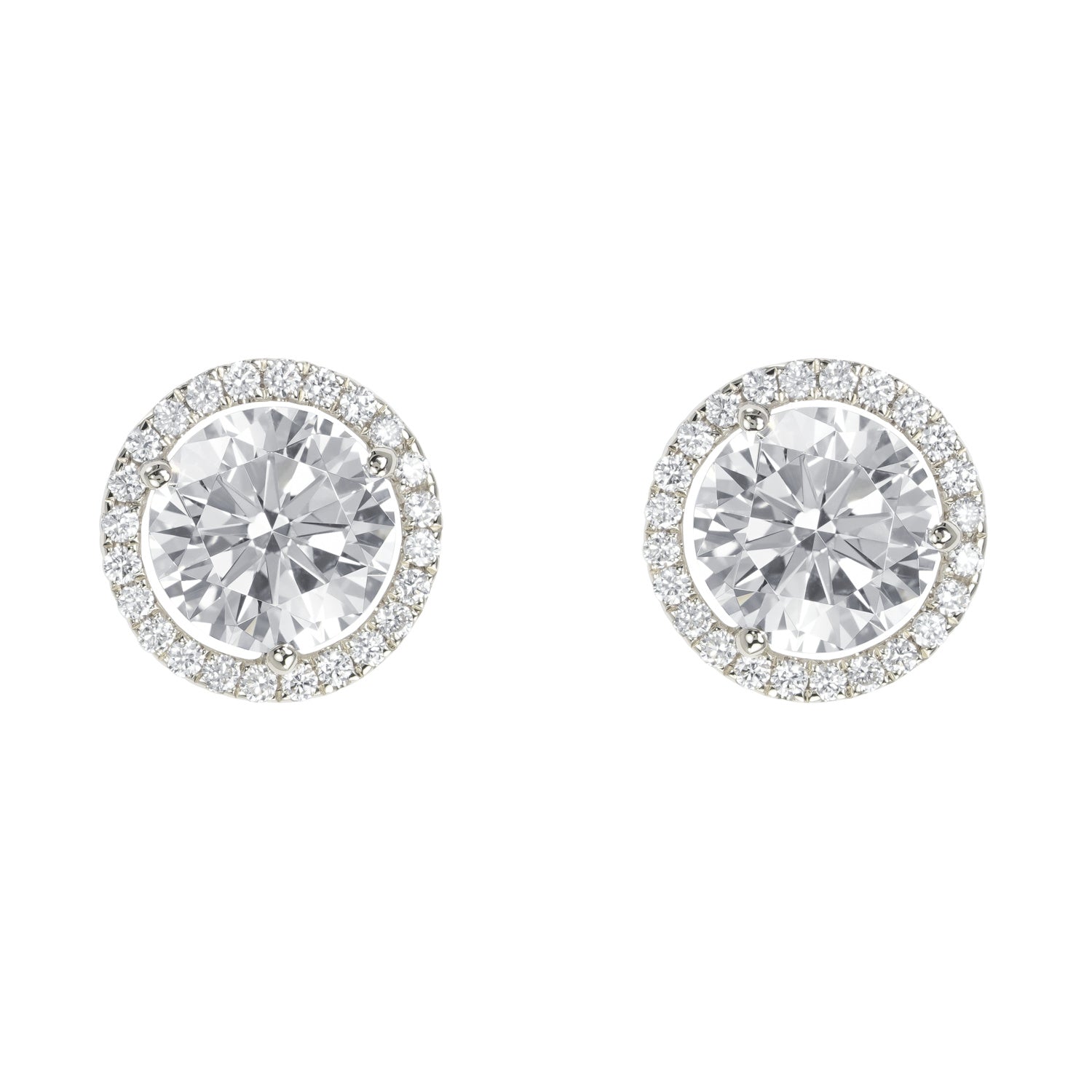18k White Gold Micro Pave Studs