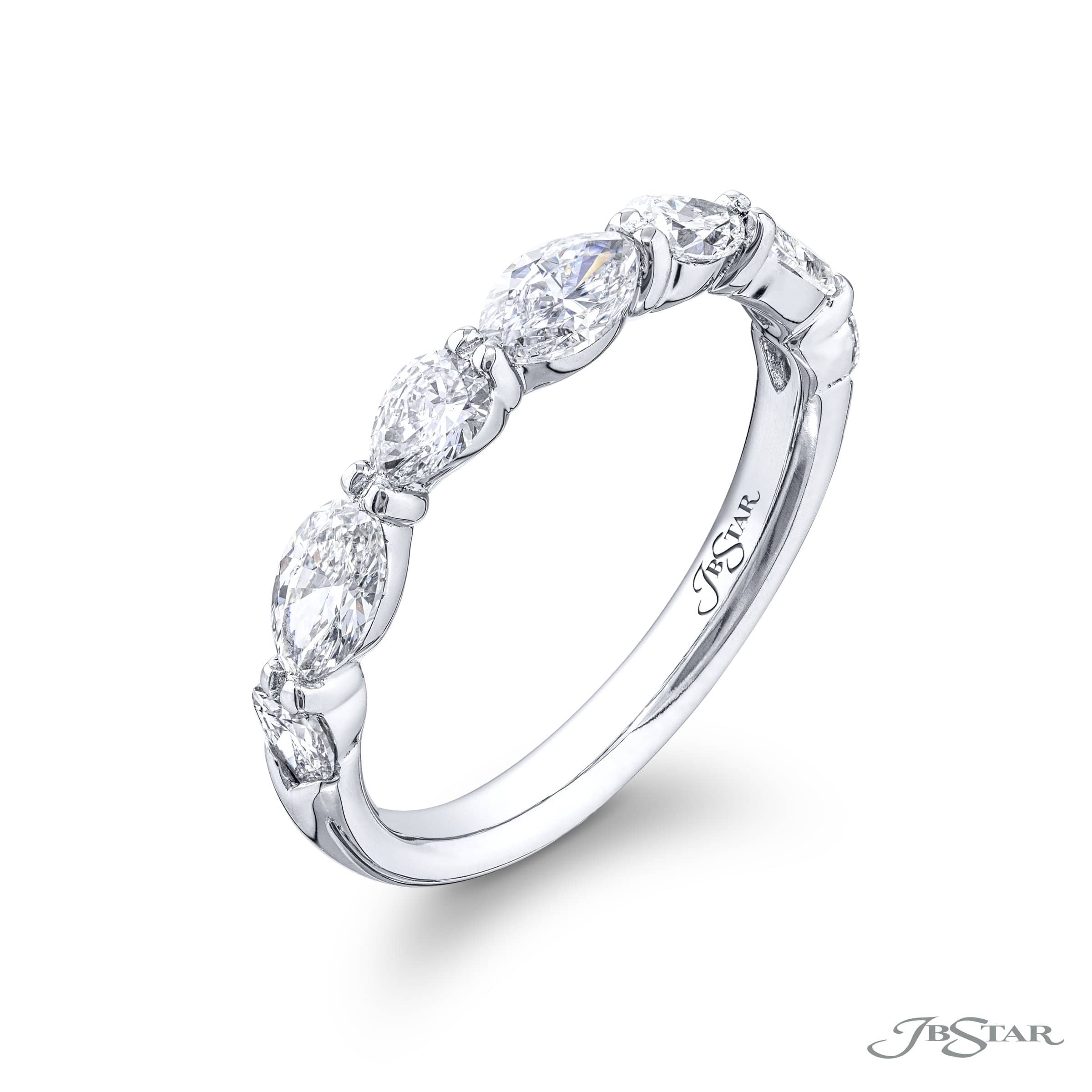 JB Star Platinum Marquise Diamond Band