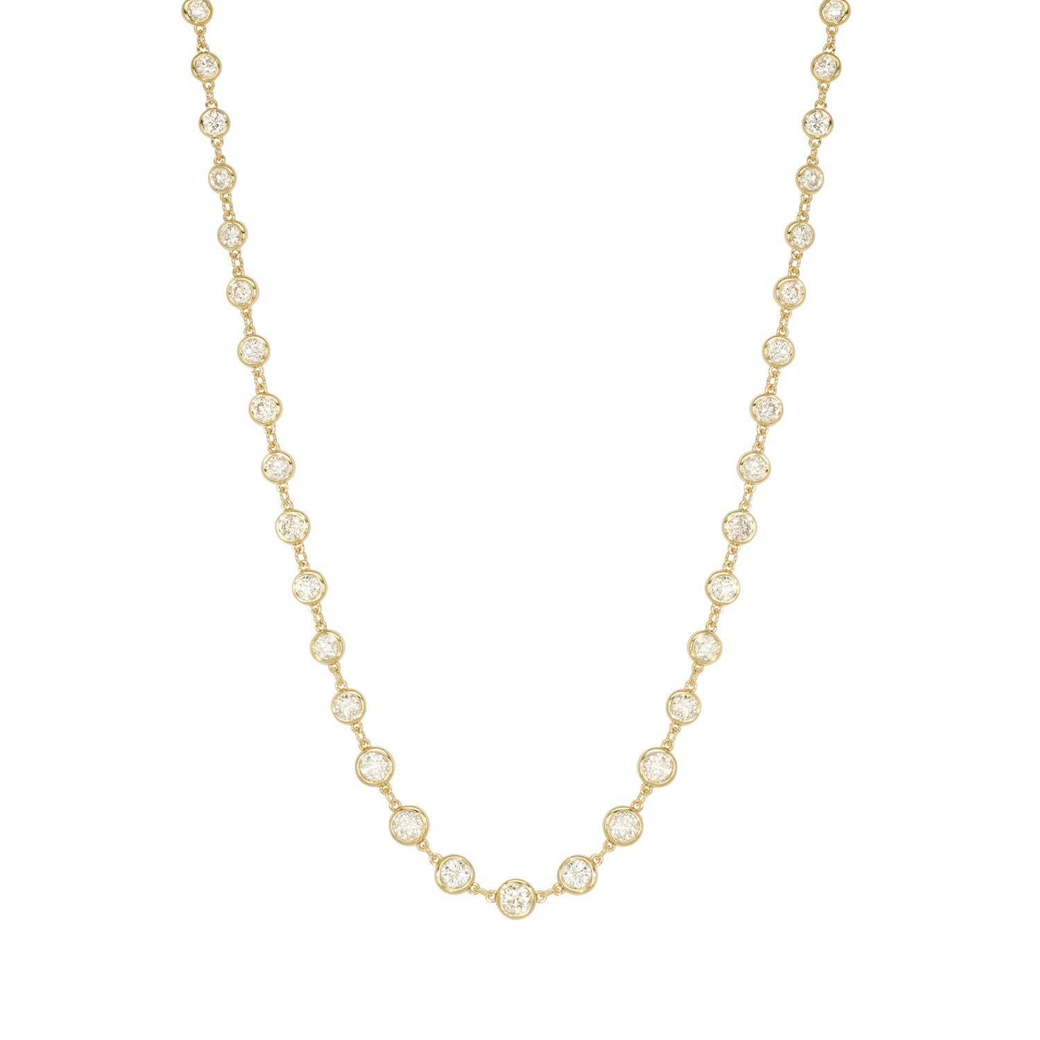 14k Yellow Gold Diamond By The Yard Necklace