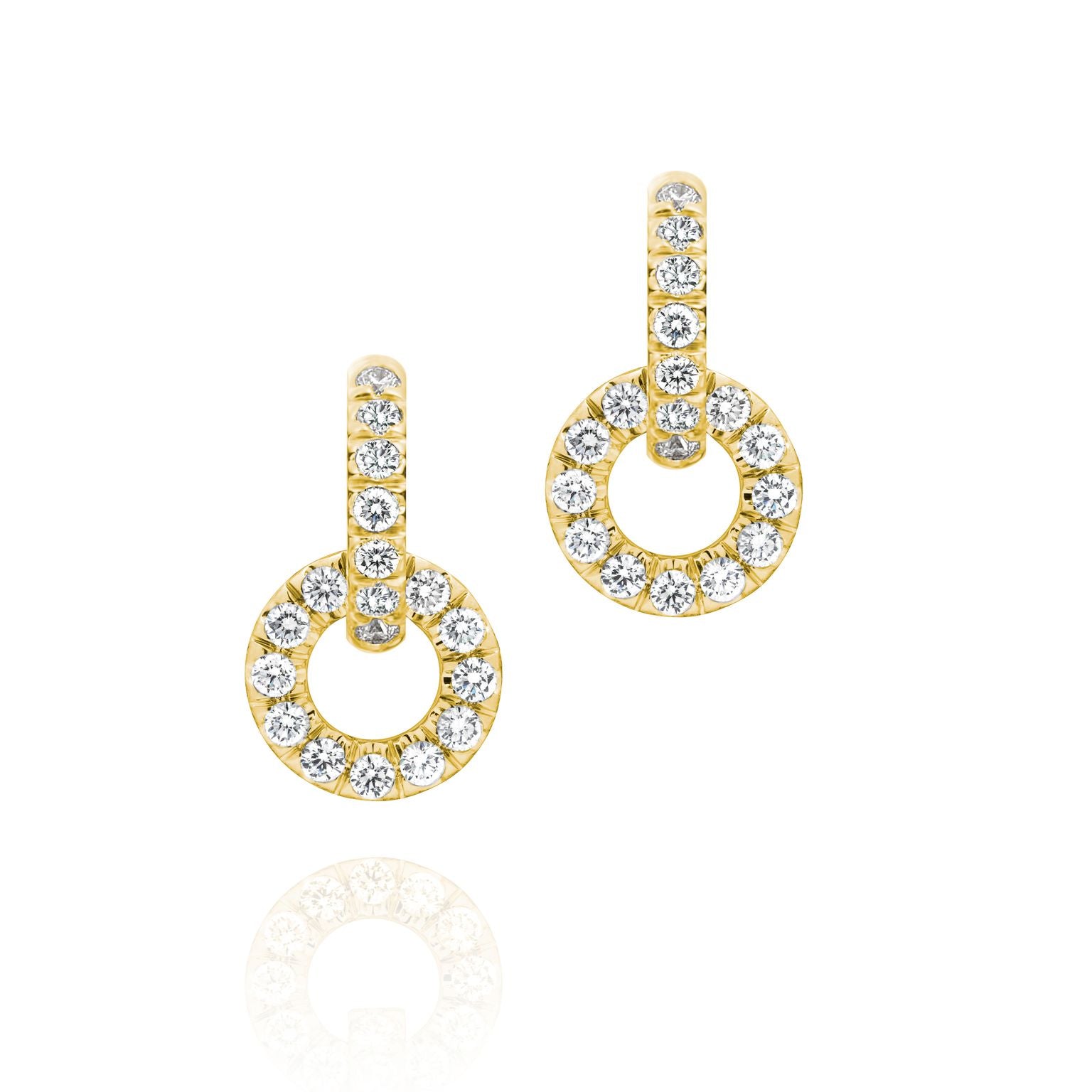 Gumuchian Moon Phase 18k Gold and Diamond Drop Convertible Earrings