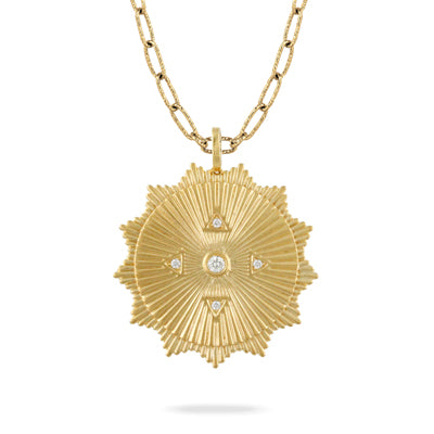 18k Yellow Gold Diamond Disc