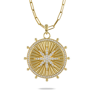 18k Yellow Gold Diamond Star Pendant