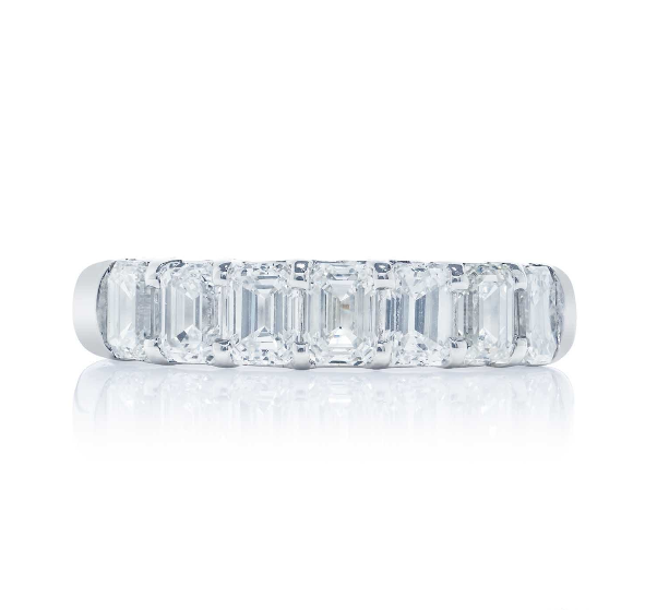 Platinum Emerald Cut Diamond Band