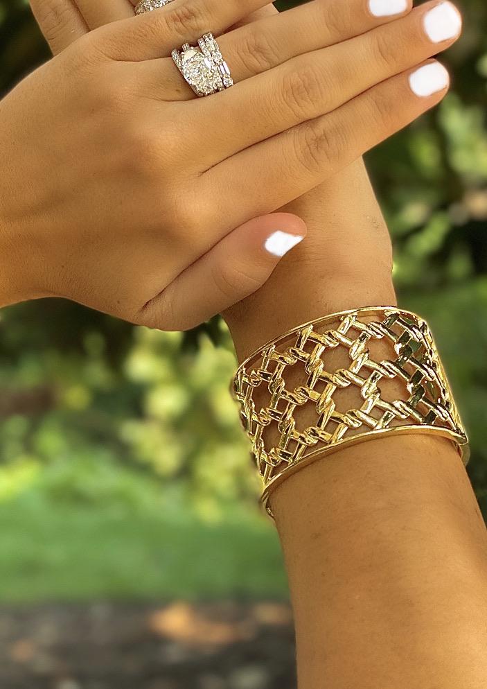 18k Yellow Gold Cain Pattern Cuff