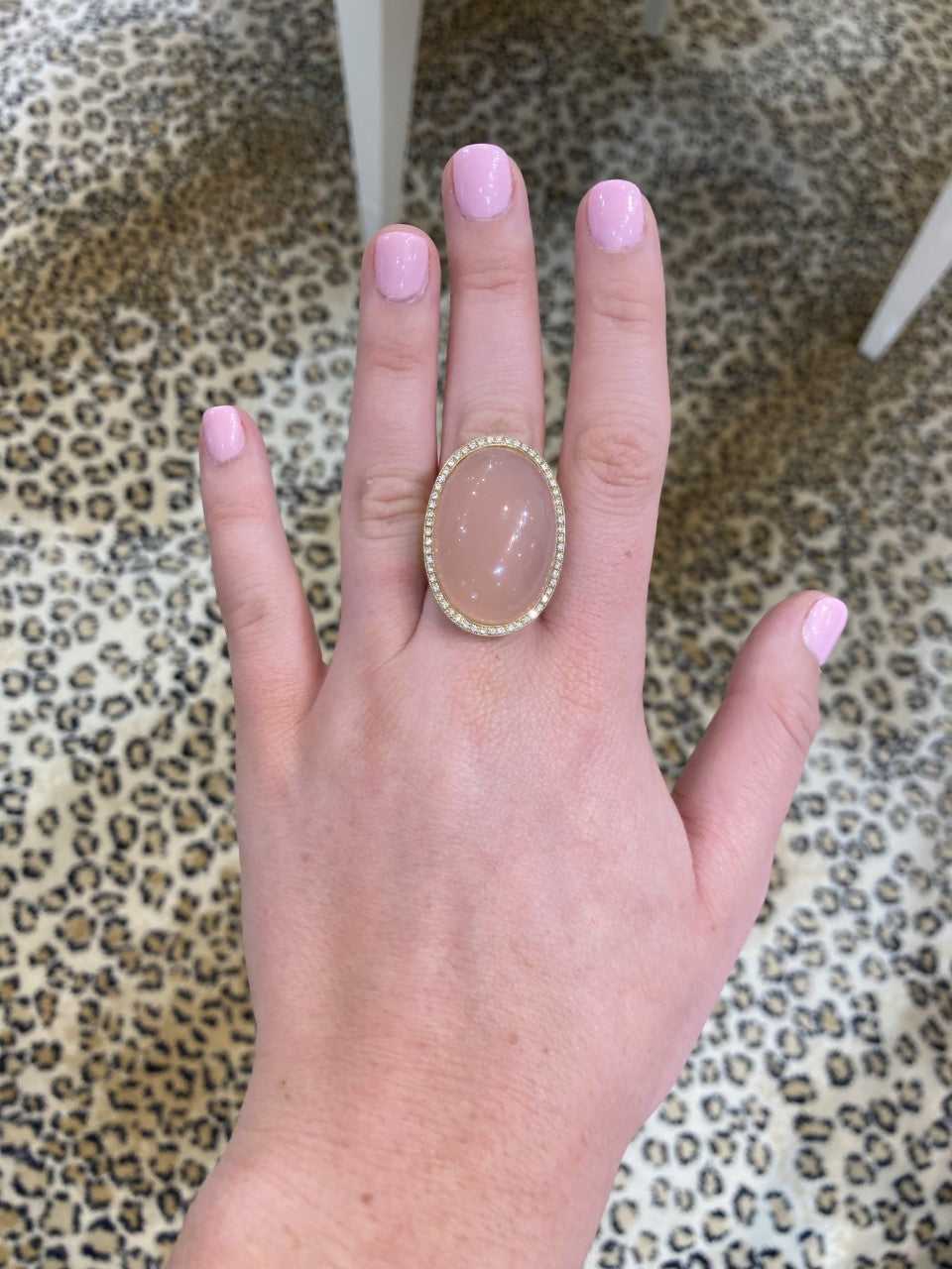 18k Yellow Gold Ring with Diamond Halo