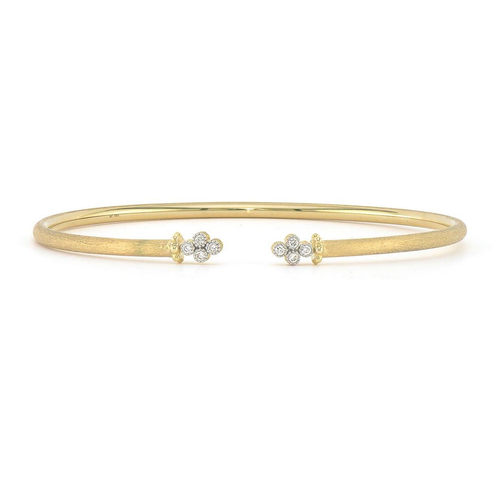 Jude Frances 18k Yellow Gold Bangle with Quad