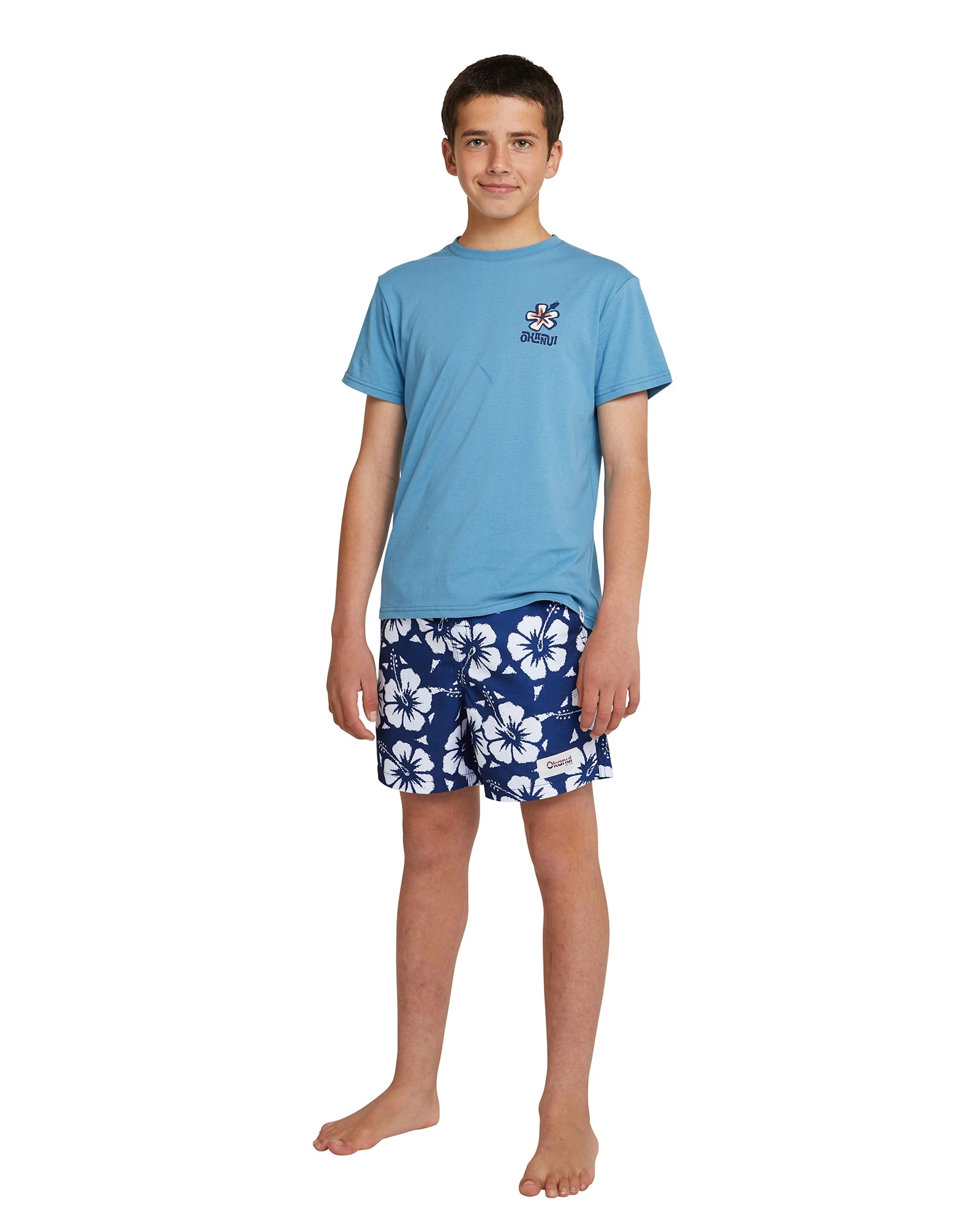 Boys - Swim Short - Hibiscus Navy