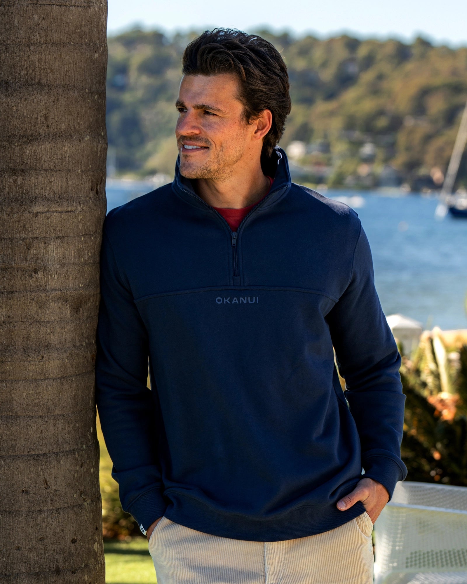 Mens - Fleece Crew - Heritage Half Zip - Washed Navy