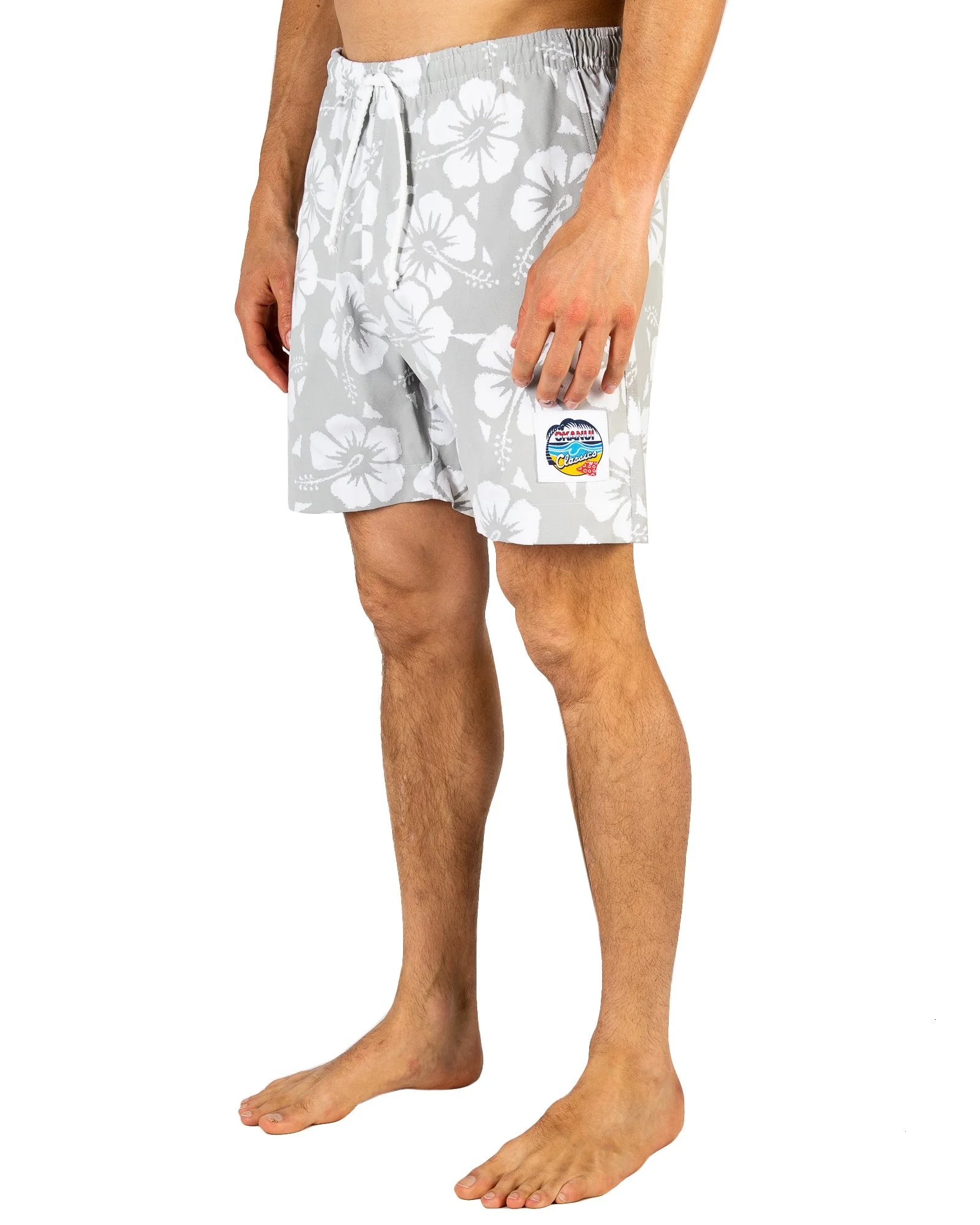 Mens - Classic Short Shorts - Hibiscus Cool Grey