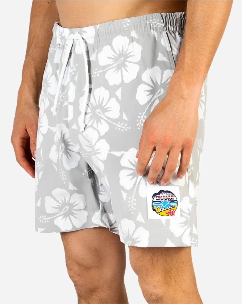 Mens - Classic Short Shorts - Hibiscus Cool Grey