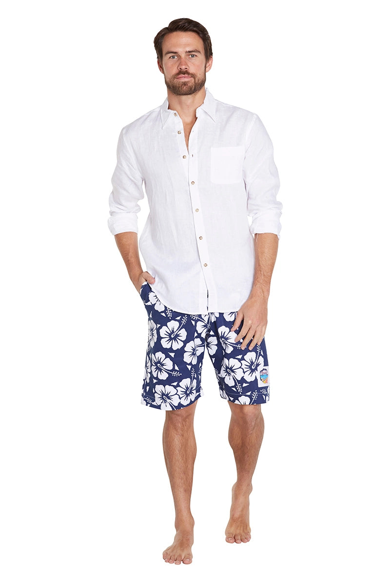 Mens - Classic Shorts - Hibiscus Navy