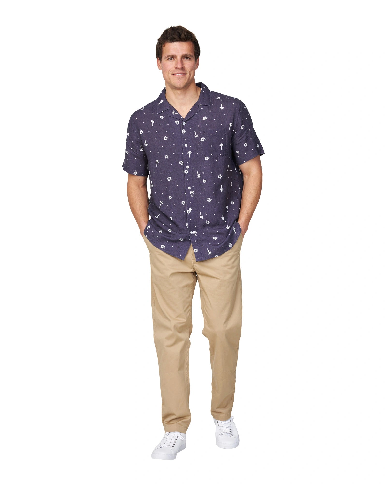 Mens - Aloha Shirt - Icons Coastal - Navy