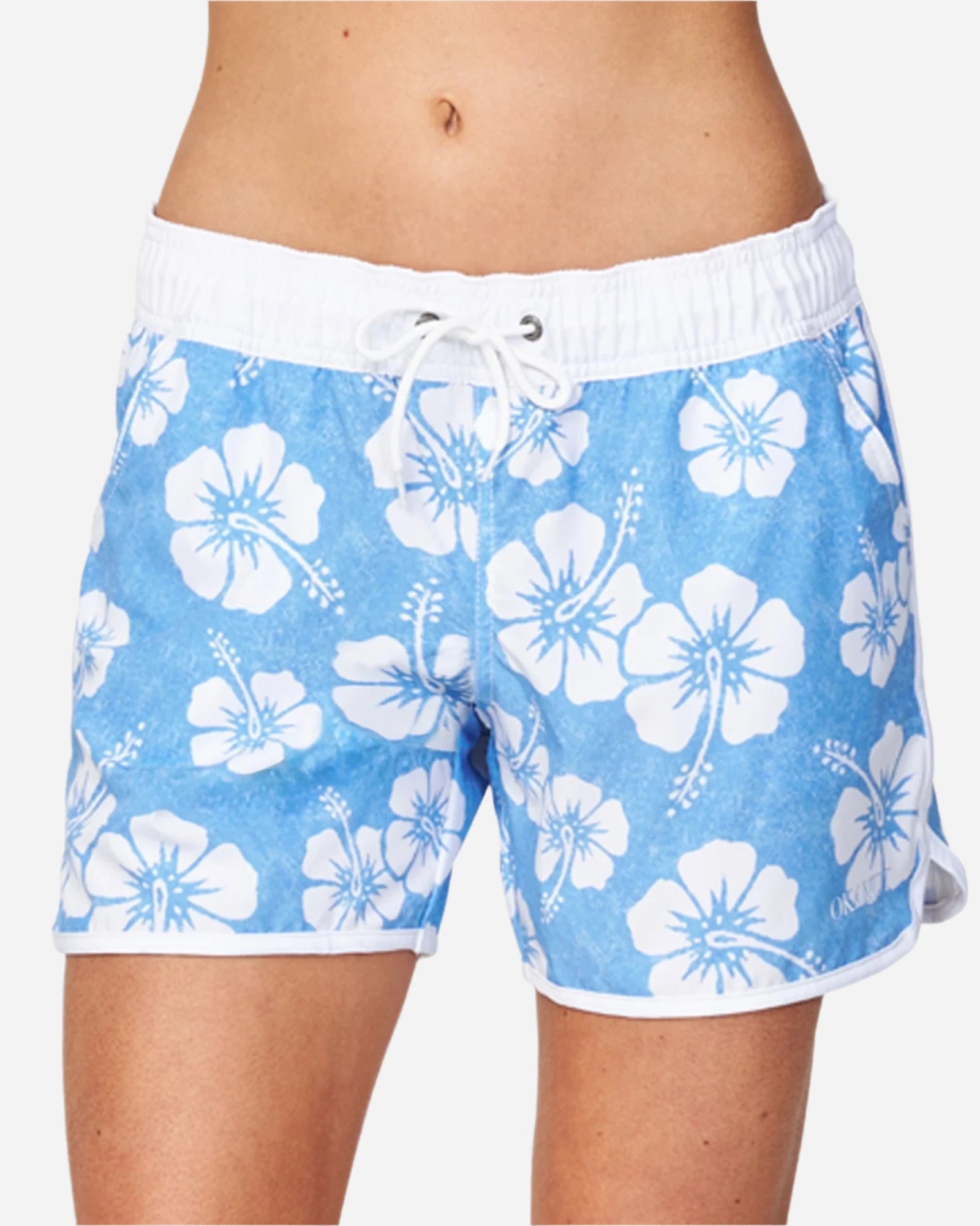 Womens - Swim Short - Hibiscus Washed Blue