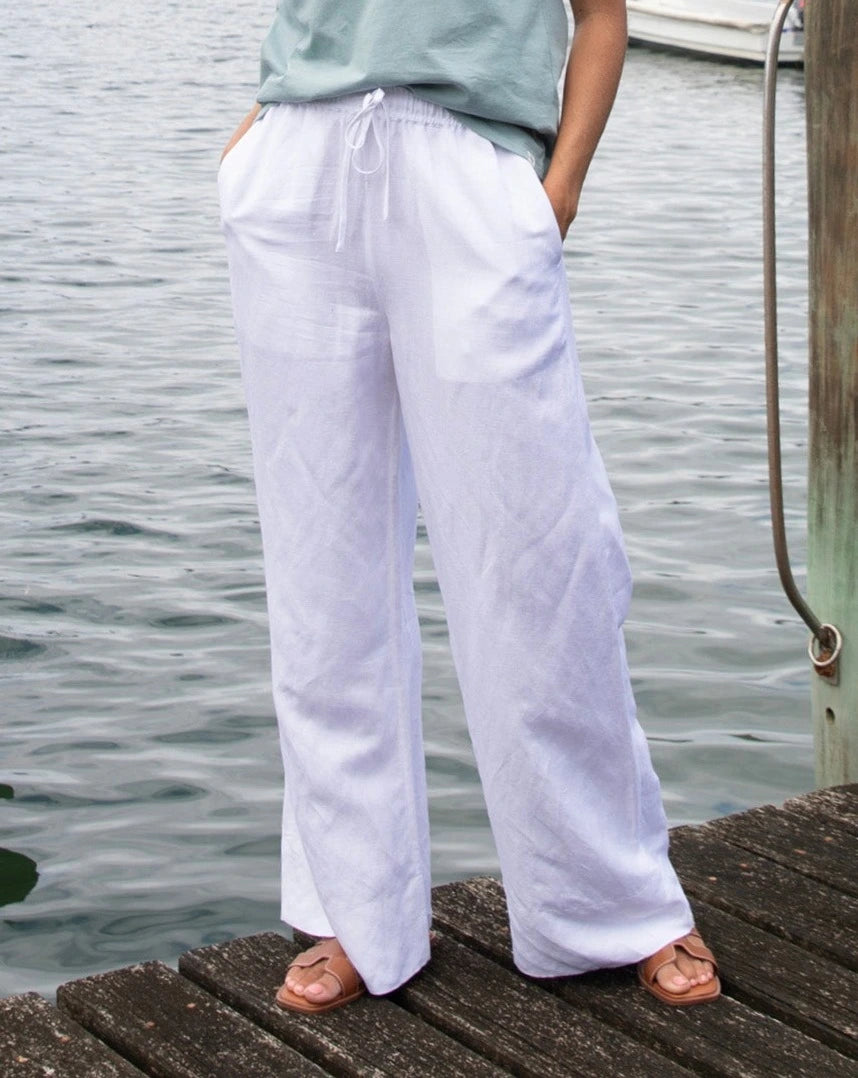 Womens - Beach Pant - Wide Leg Beach Pant - White