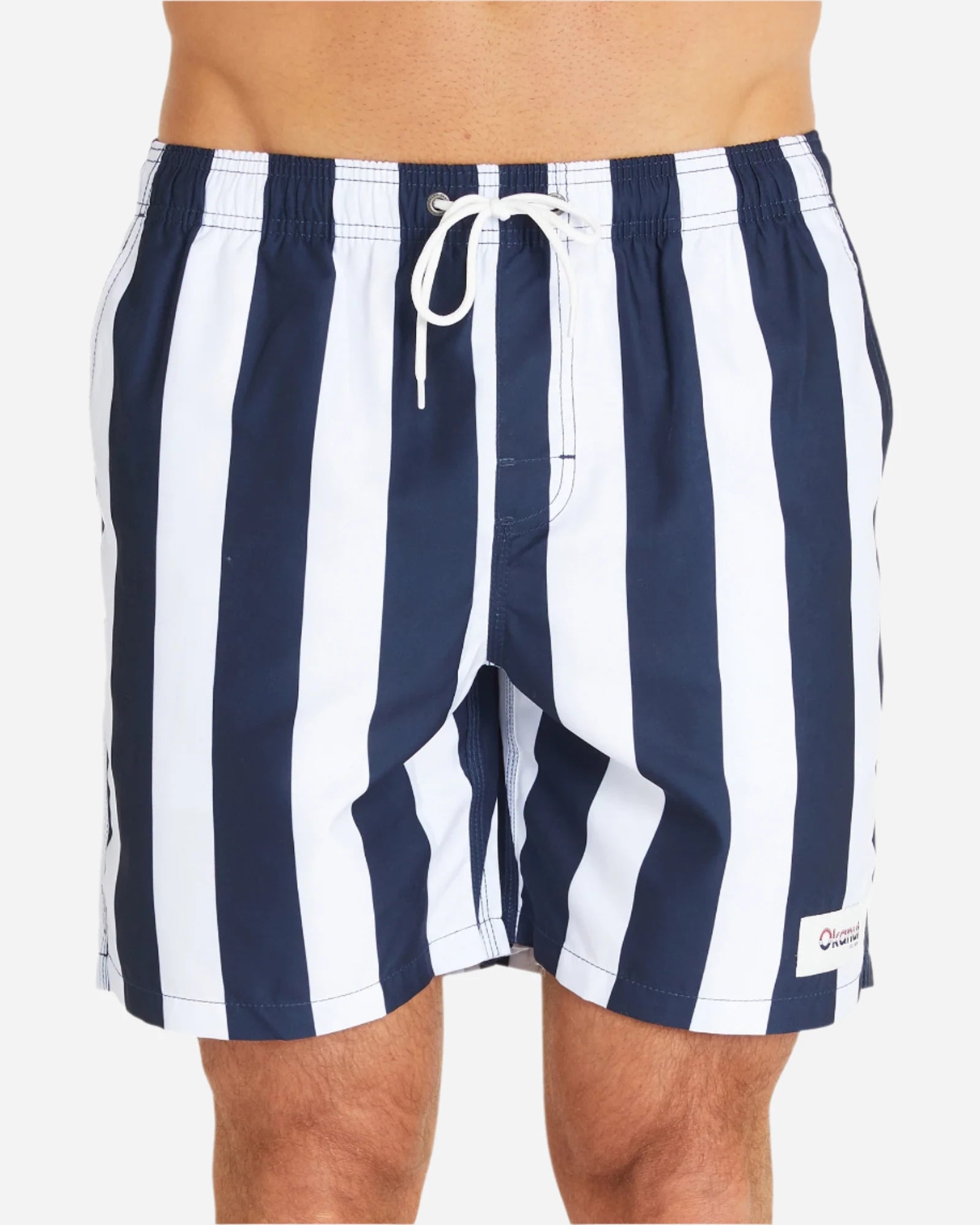 Mens - Swim Short - Classic Stripe - Navy White