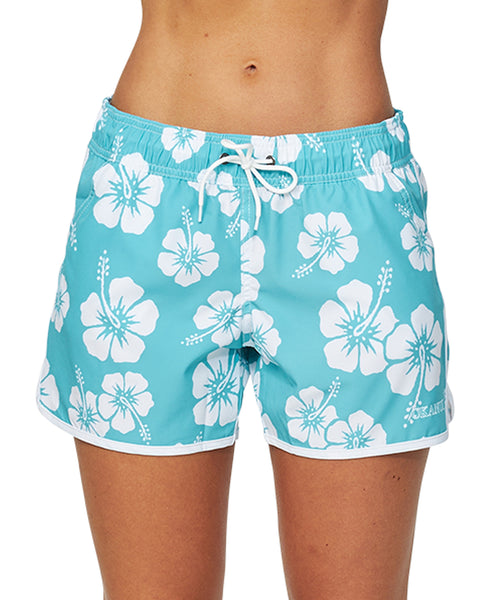 Stuwkracht vod maaien Womens - Swim Short - Hibiscus Aqua – Okanui