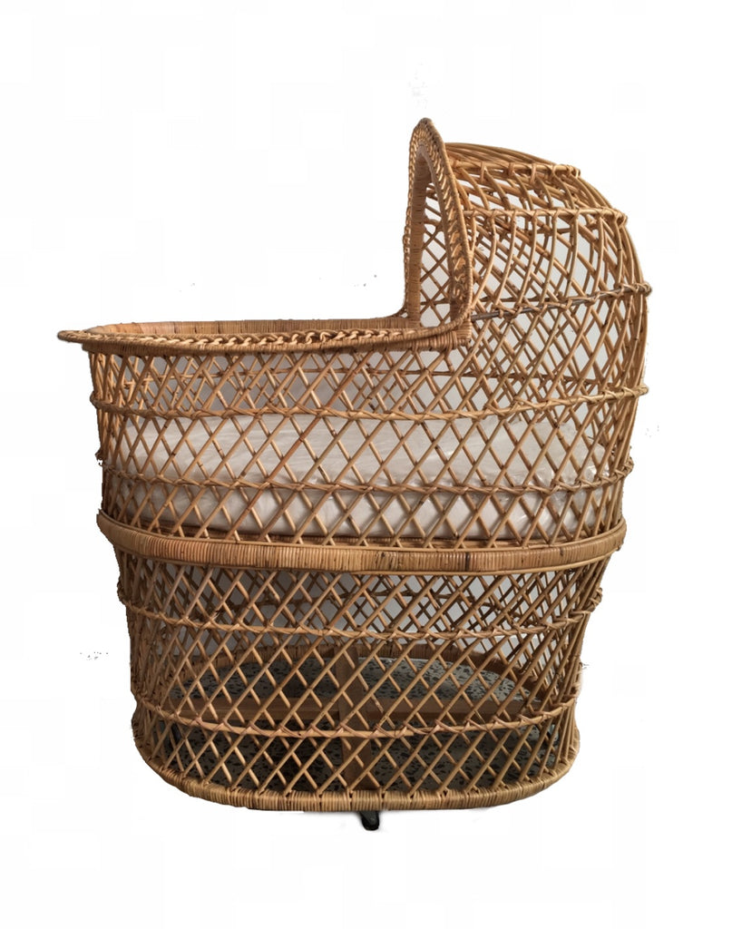 vintage rattan bassinet