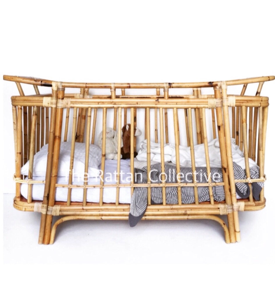 rattan baby crib