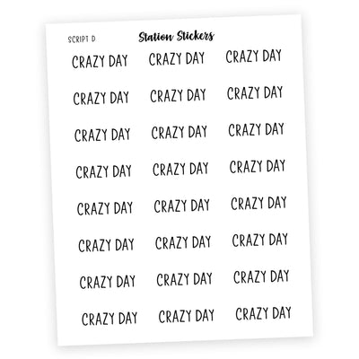 CRAZY DAY • Script Stickers - Station Stickers