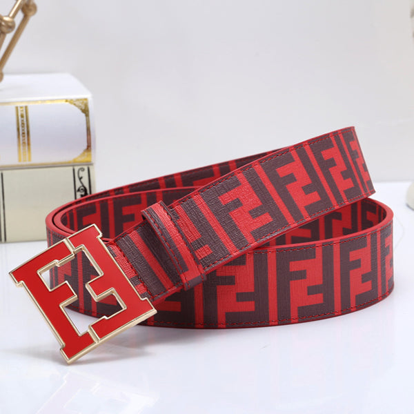 FENDI Woman Men Fashion Smooth Buckle Leather Belt