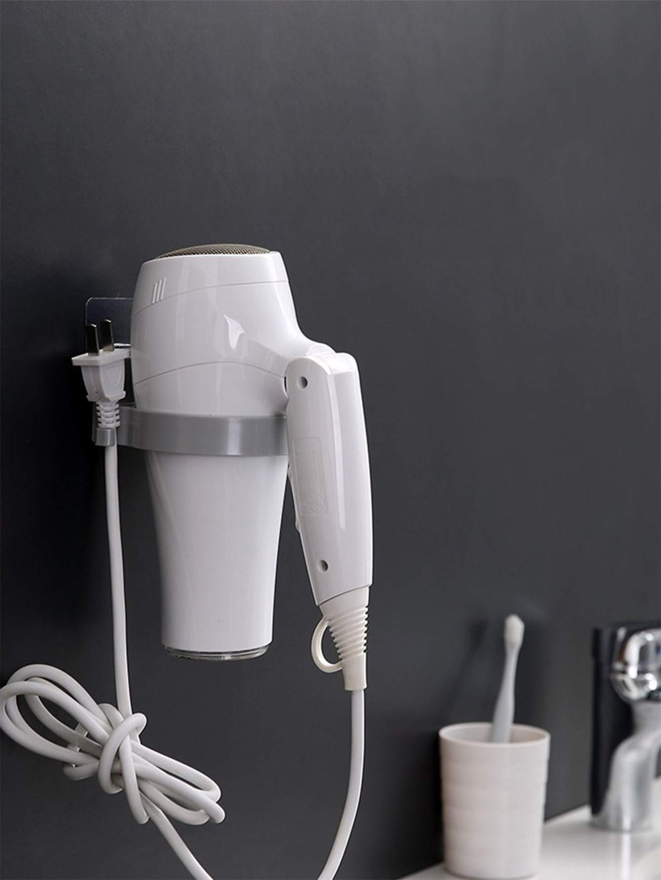 1pc Hair Dryer Wall Mounted Holder