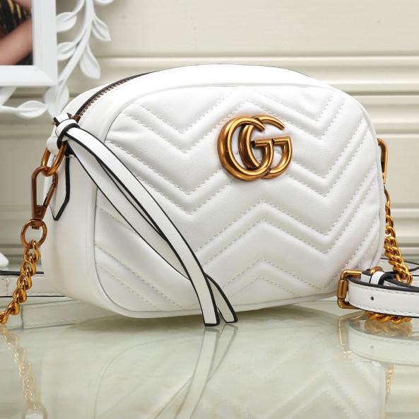 G U C C I Women Shopping Chain Leather Crossbody Satchel Shoulde