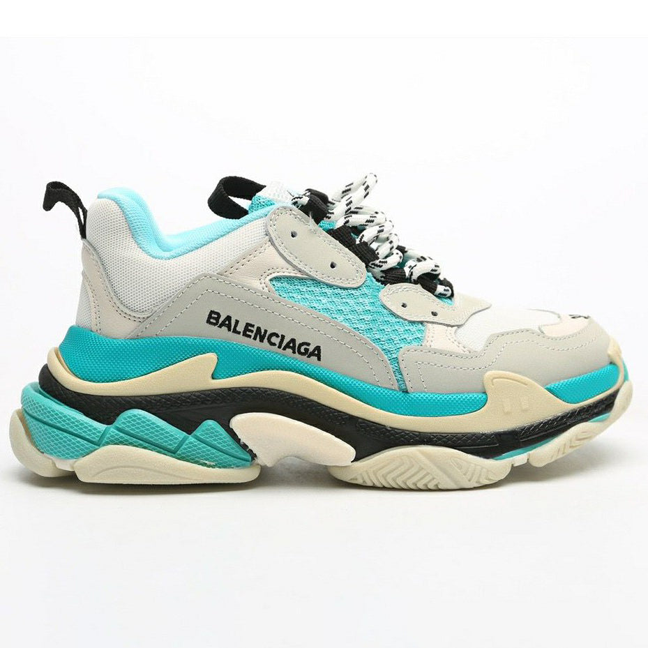 Balenciaga Triple S White Grey Turquoise Sneakers Shoes