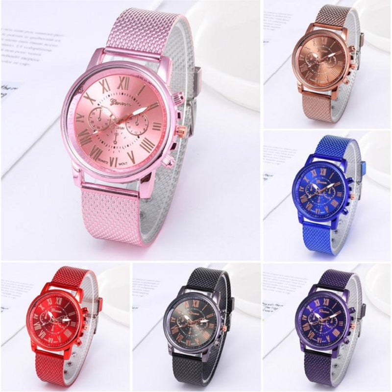 Women Watches Quality Fashion Geneva Roman Numerals Faux Leather