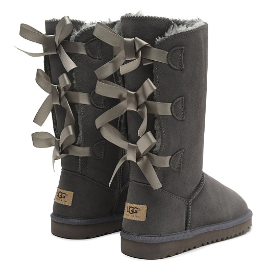 UGG Fashion Women Fur Bow Wool Snow Boots Half Boots Shoes