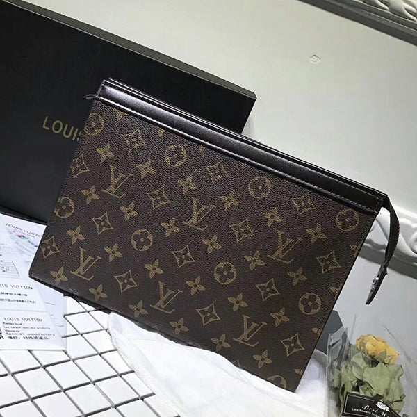 Louis Vuitton LV Woman Men Envelope Clutch Bag Leather File Bag Tote Handbag