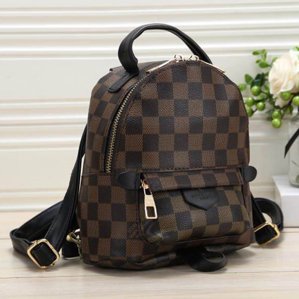 Louis Vuitton LV Women Fashion Leather Backpack Daypack Bookbag