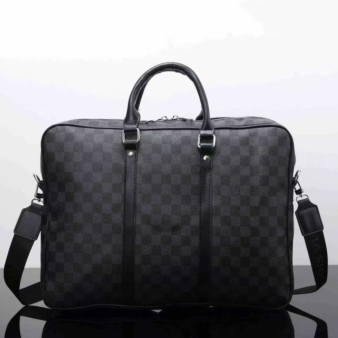 Louis Vuitton Men Fashion Leather File Bag Tote Briefcase Crossbody Shoulder Bag