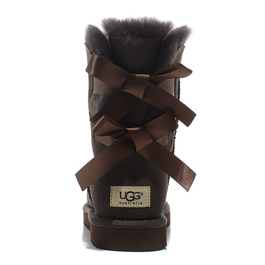 UGG Women Bow Fur Leather Boots Half Boots Shoes