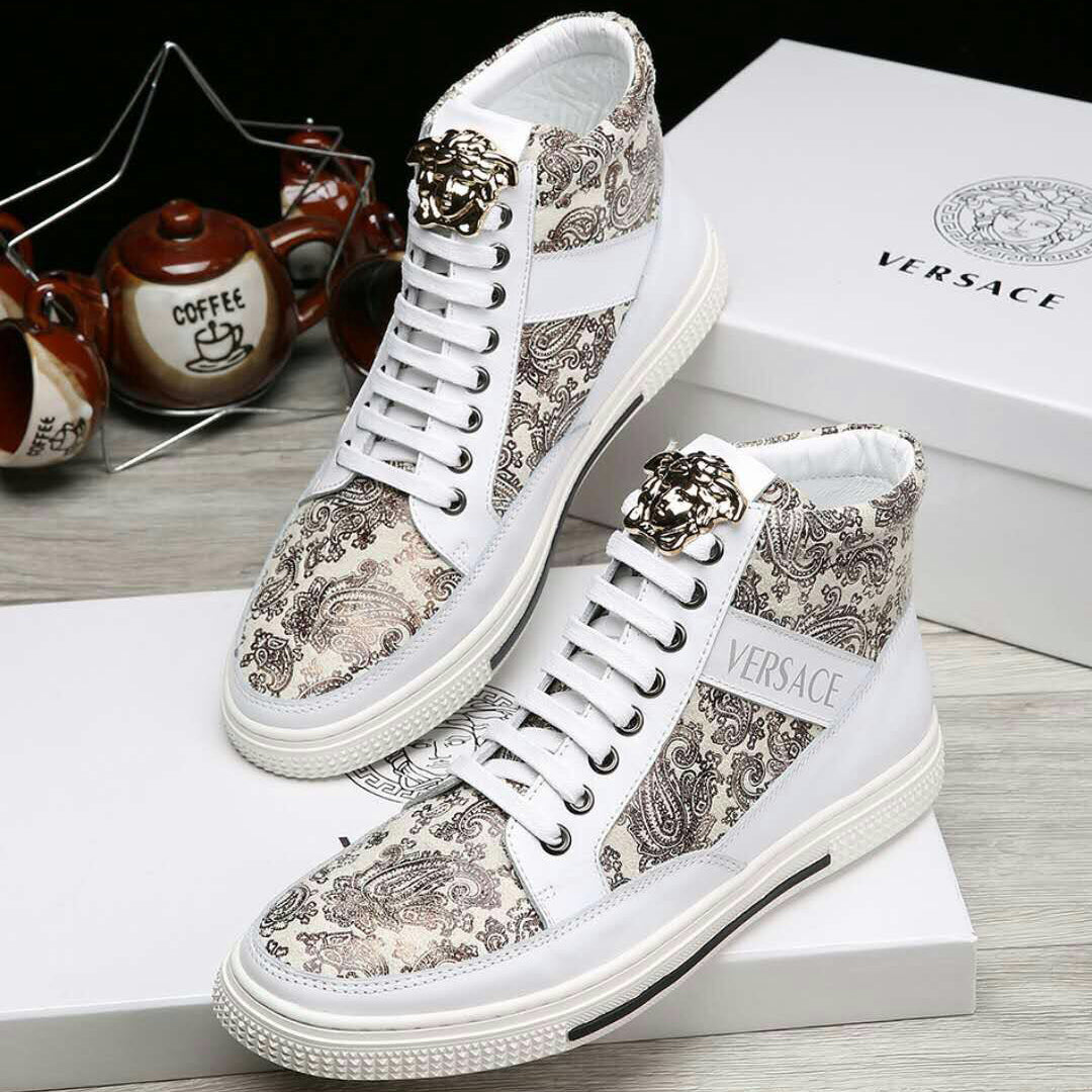 Versace Women Men High Help Sneakers Fashion Trending Running Sports Shoes