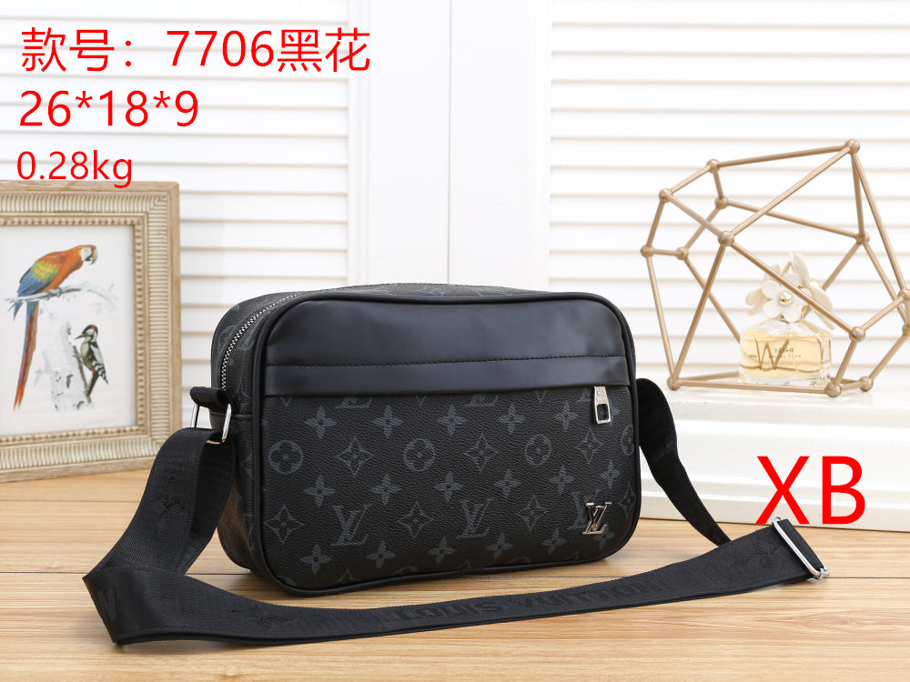 Louis Vuitton LV Men Fashion Office Leather Crossbody Shoulder Bag Satchel