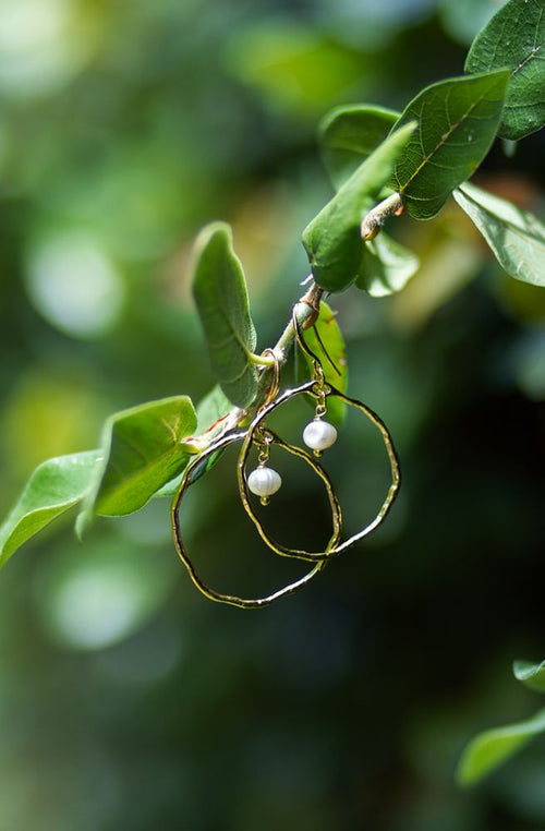 Golden Round Hoop Earrings