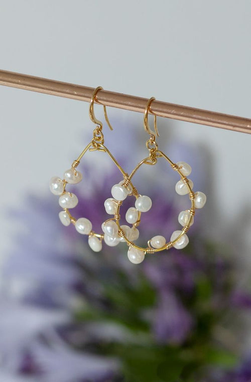 Pearly Teardrop Earrings