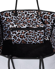 kallie leopard neoprene tote