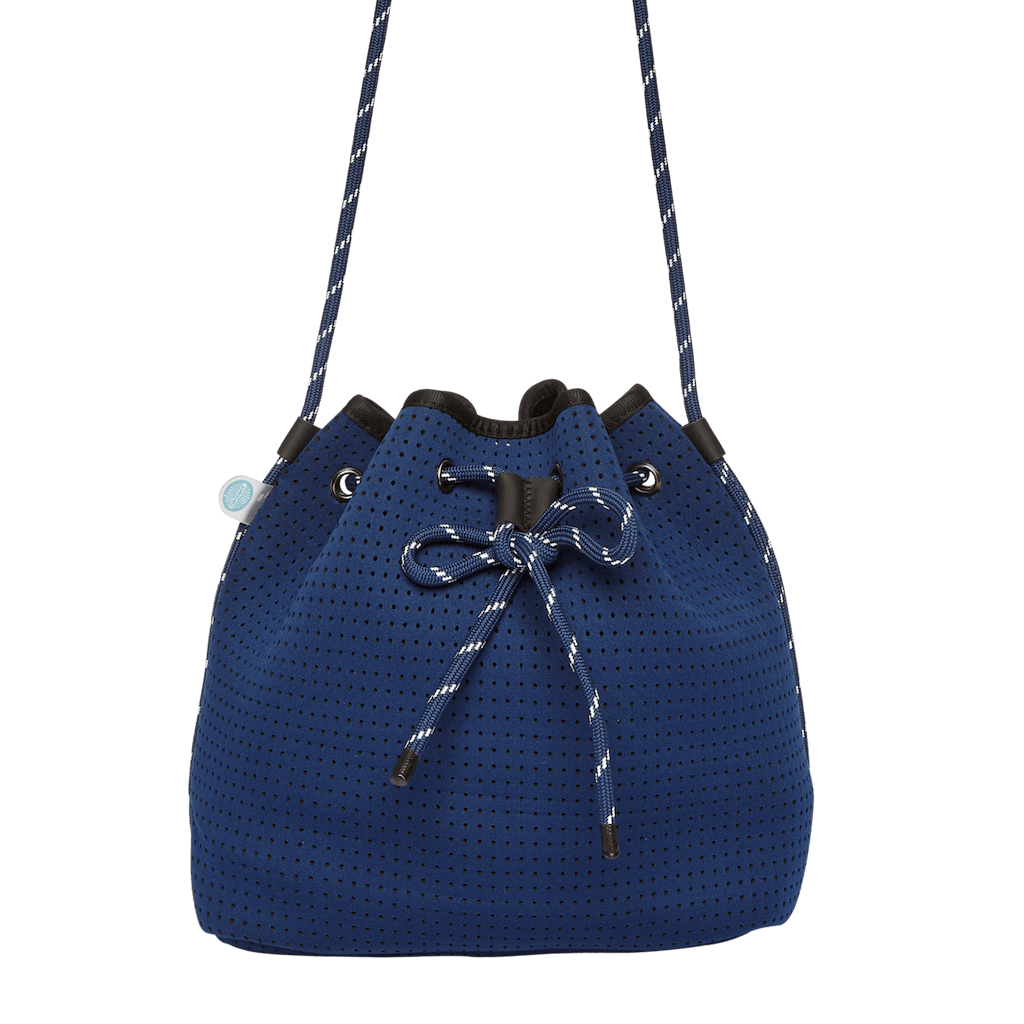 navy bucket bag