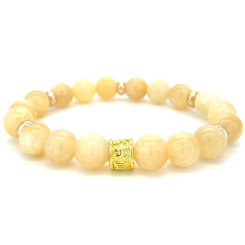 Yellow Jade Beaded Bracelet