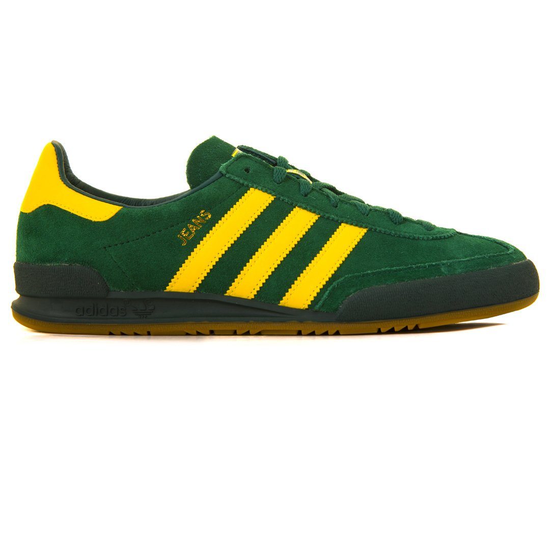 adidas jeans trainers green and yellow