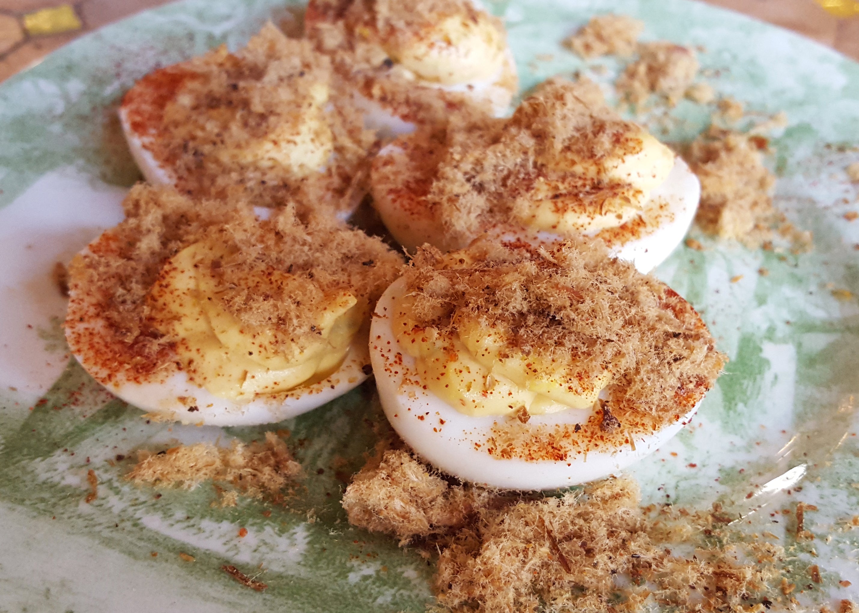 Grated Biltong Deviled Eggs