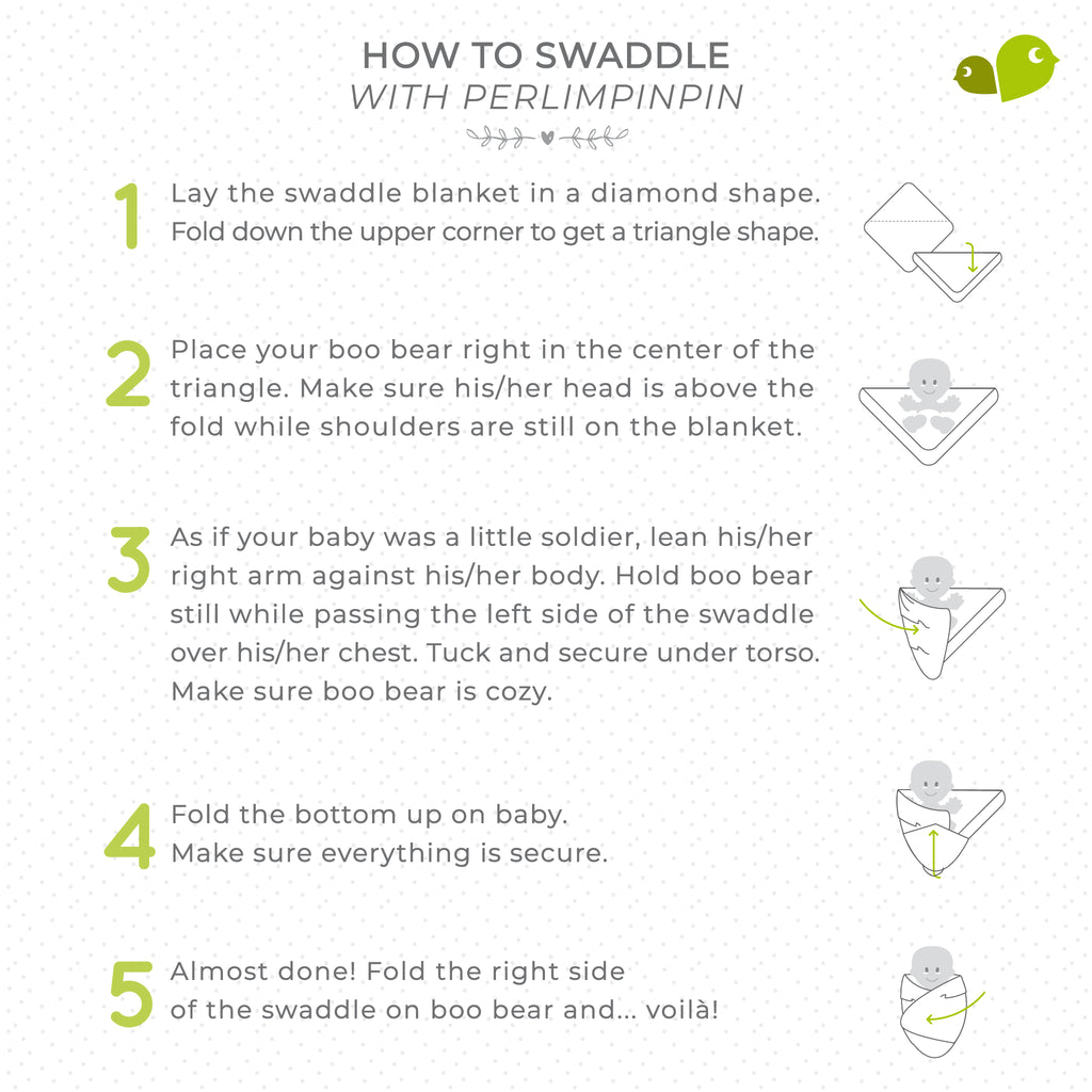 How to swaddle baby with Perlimpinpin
