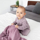 Pyjama pour bébé en bambou - prune