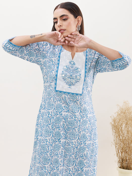 Buy IndiUrbane Sleeveless Floral Printed & Gota Lace Embellished Gathered  Top With Afghani Pants Blue for Girls (4-5Years) Online in India, Shop at  FirstCry.com - 14940333